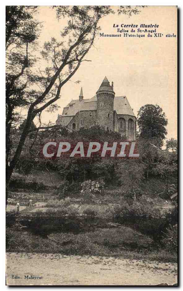 CPA La Correze Illustree Eglise de St Angel