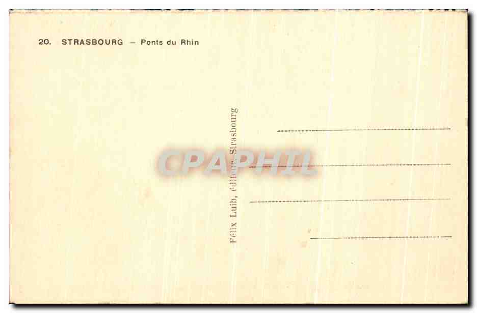 CPA Strasbourg Ponts du Rhin — Verso