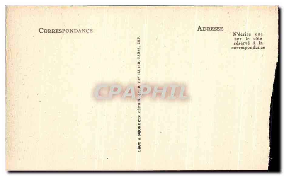 Tarjeta postal antigua Monasterio de la Gran Chartreuse — El Refectorio de los Monjes — Reverso
