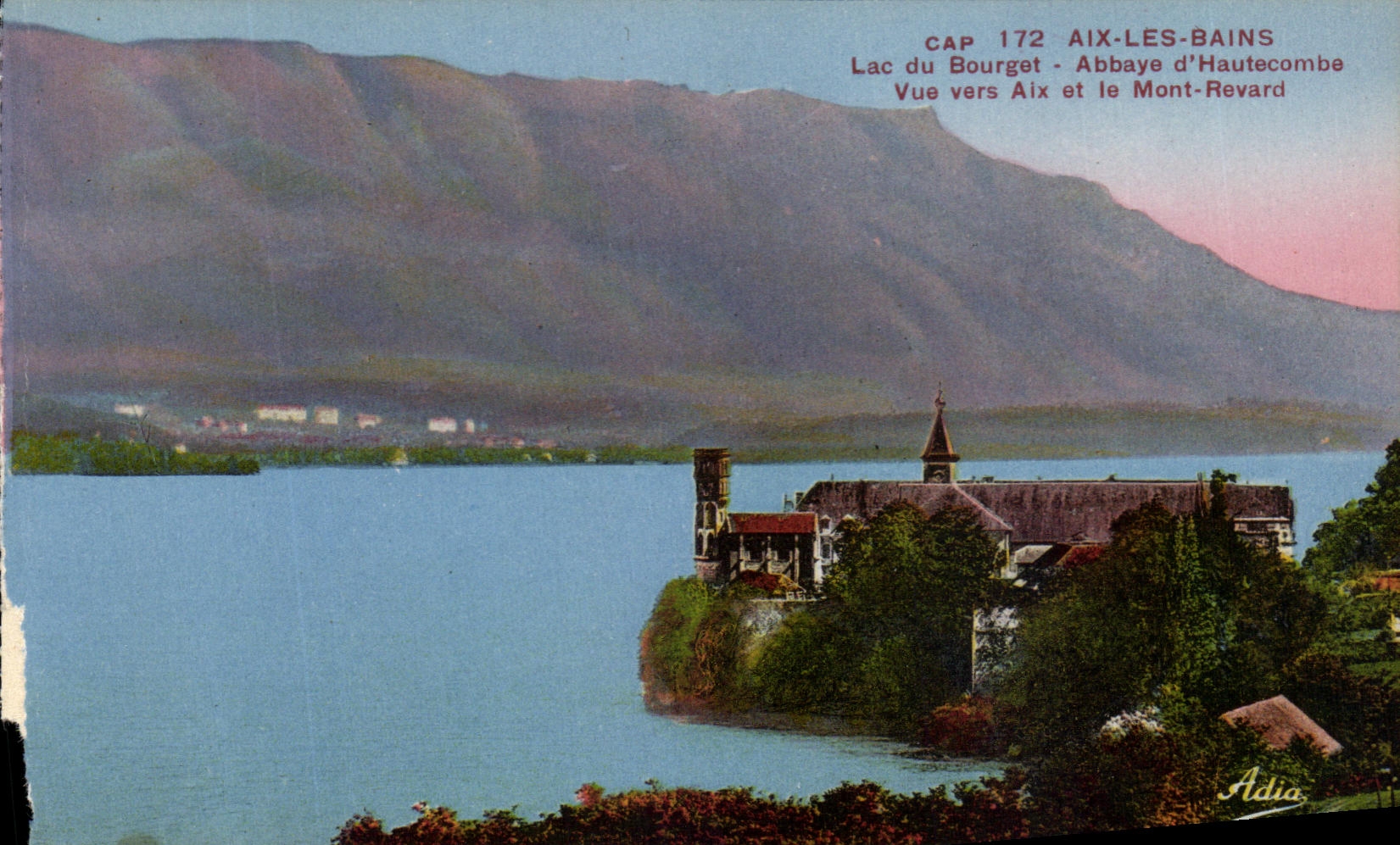 Lac du Bourget - Abbaye d'Hautecombe - Vue vers Aix et le Mont-Revard — CAP 172, Adia