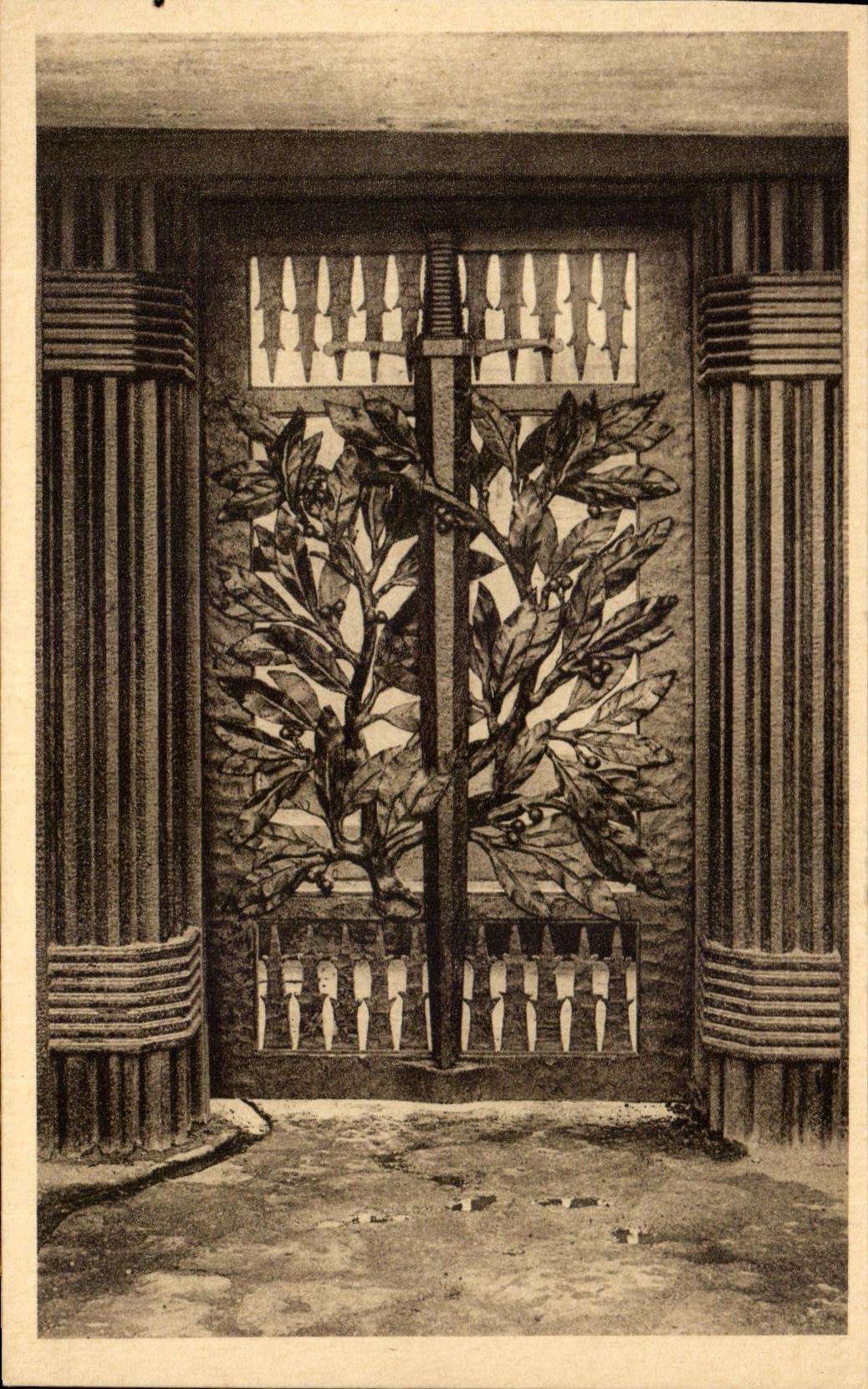 Monument of the Bayonet Trench — Entrance Gate in Wrought Iron (E. Brandt, Art Blacksmith) — Douaumont Ossuary