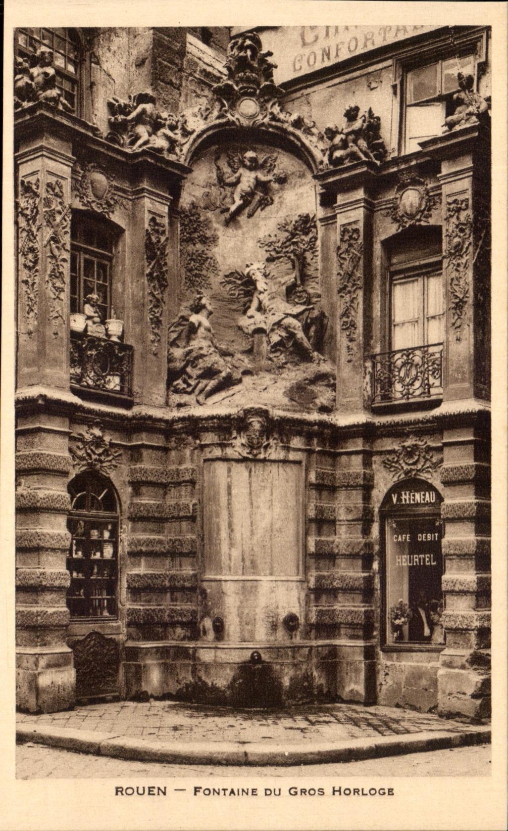 CPA Rouen Fontaine Du Gros Horloge