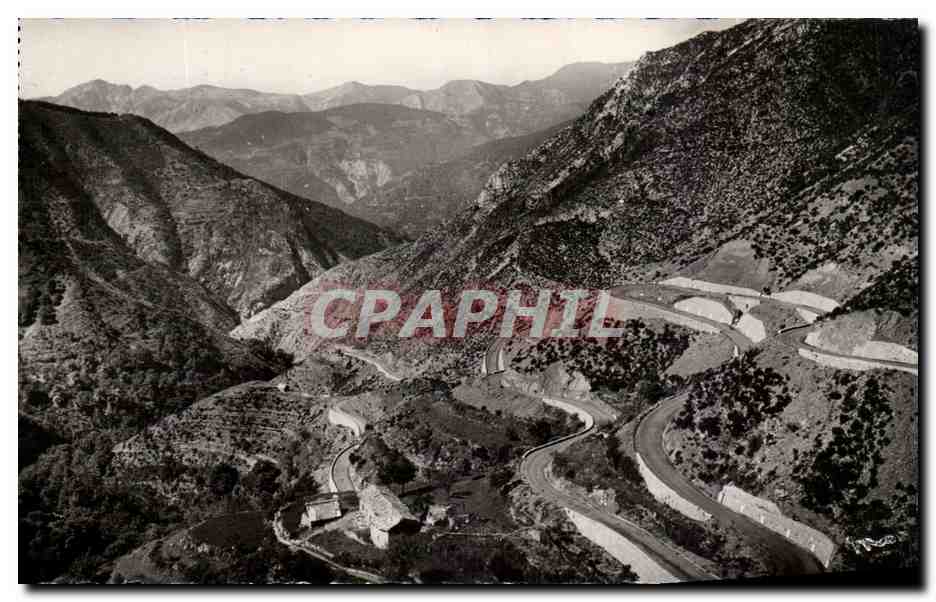 CPA Route de Turini a St martin Vesubie Les Lacets du vallon st Elizabeth