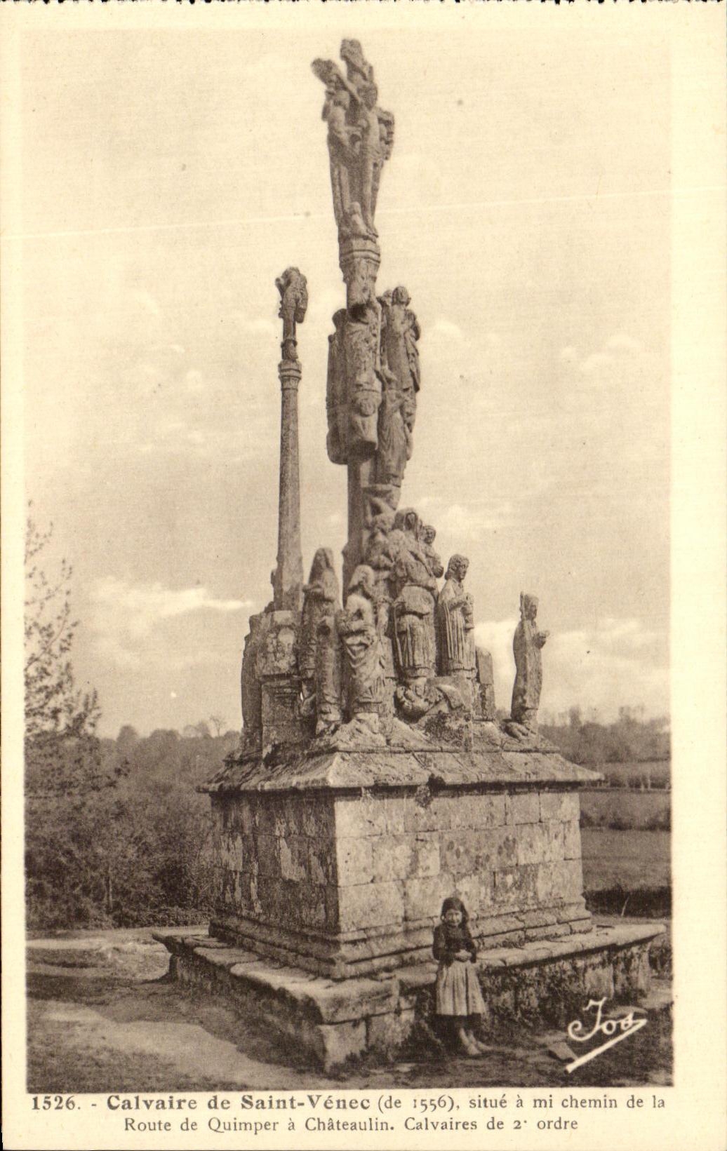 Calvaire de Saint-Vénéne (de 1556) — Route de Quimper à Châteaulin — éditeur Jos