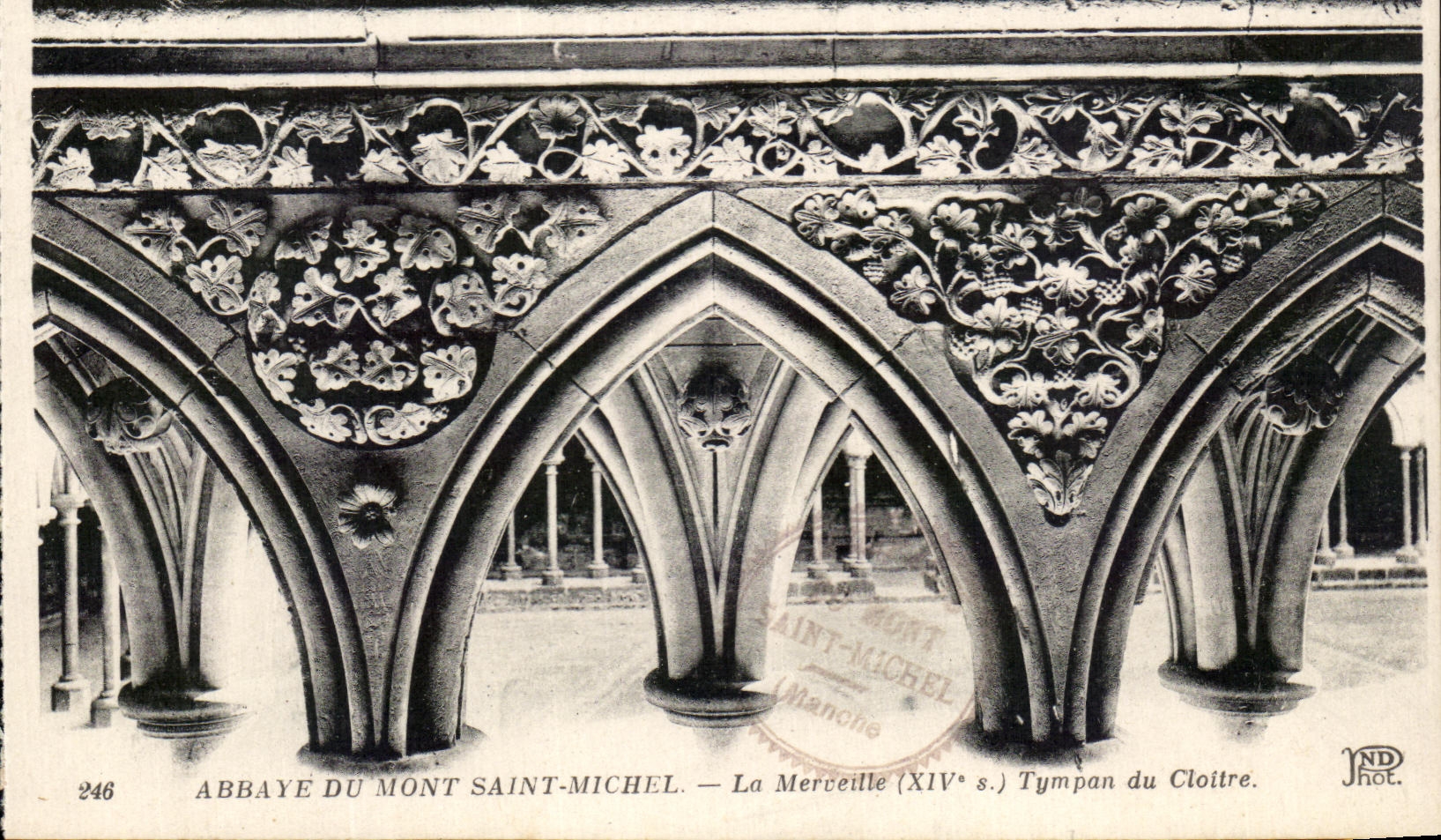 Abbaye du Mont-Saint-Michel — La Merceille (XIVe s.) Tympans du Cloître