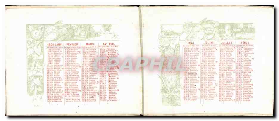Calendrier Pour 1901 Piano Femme  — Rückseite