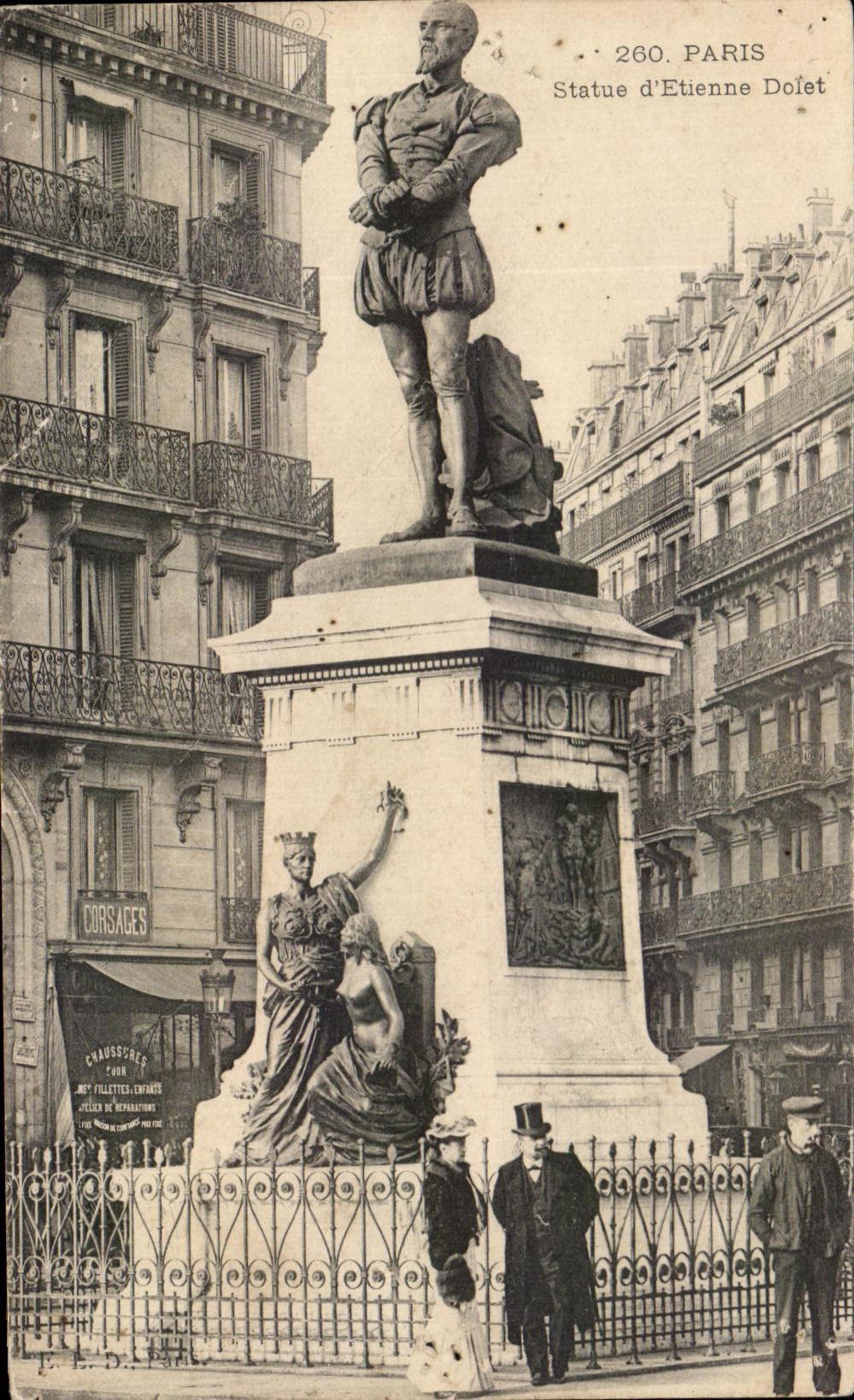 CPA Paris Statue d Etienne Dolet 