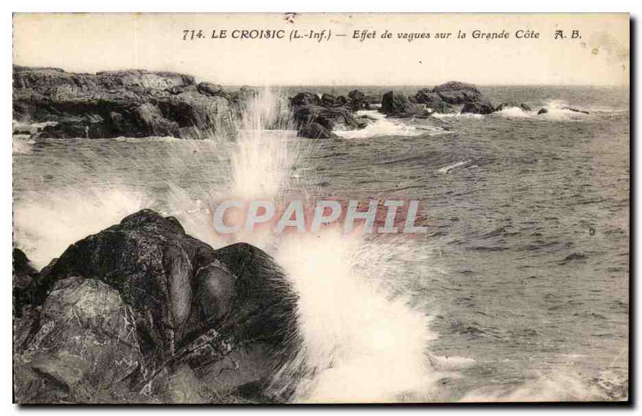 CPA Le Croisic Effet de Vagues Sur La Grande Cote 
