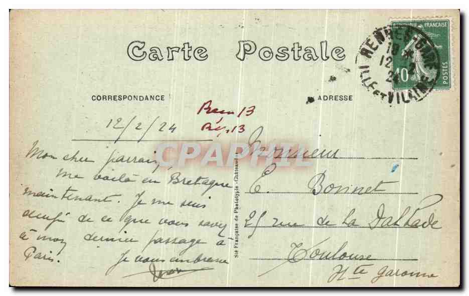 CPA Rennes La Voliere du Jardin des Plantes  — Rückseite