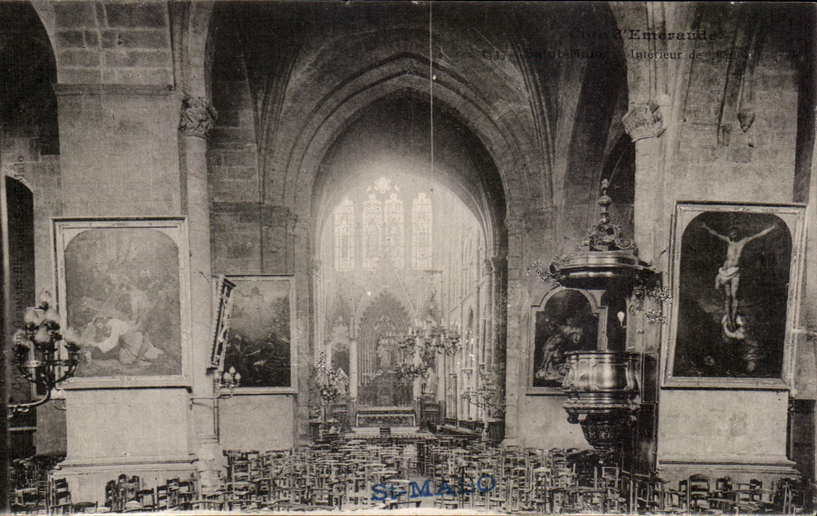 Intérieur de l'église — Côte d'Émeraude — éditeur SLMALO
