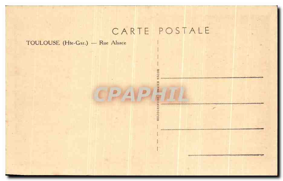 CPA Toulouse Rue Alsace Tramway Au bon Marche de paris — Rückseite