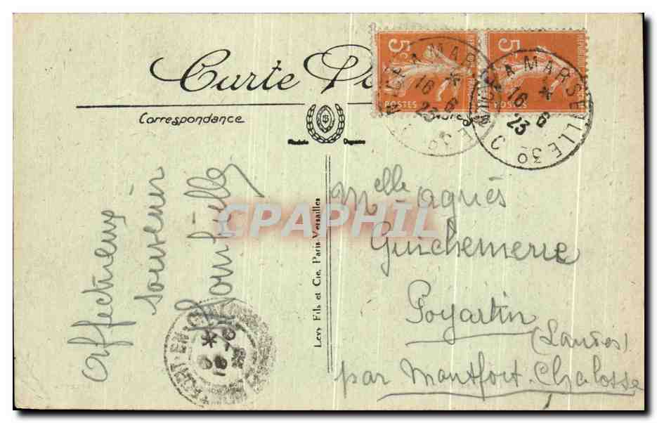 CPA Cannes Hotel de Ville — Rückseite