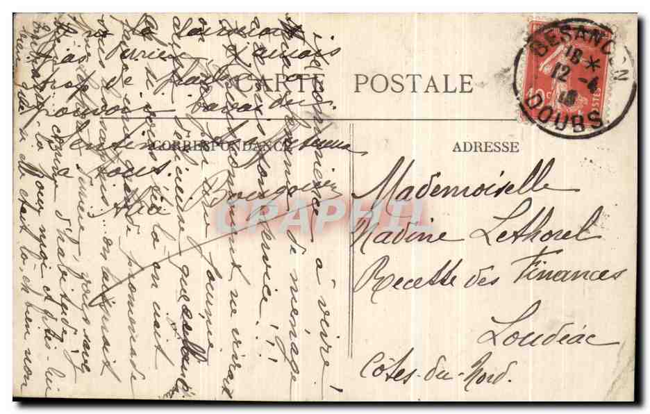 CPA Besancon Bains Salins de La Mouillere — Achterkant