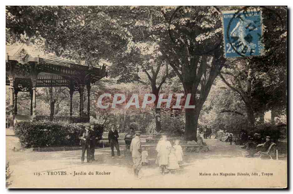 Troyes - Jardin du Rocher — Maison des Magasins Réunis, édit. Troyon, n°119