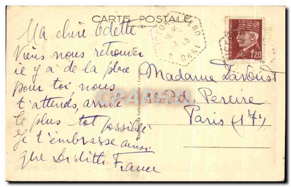 CPA Environs De Longny La Vallee De Brochard  — Rückseite