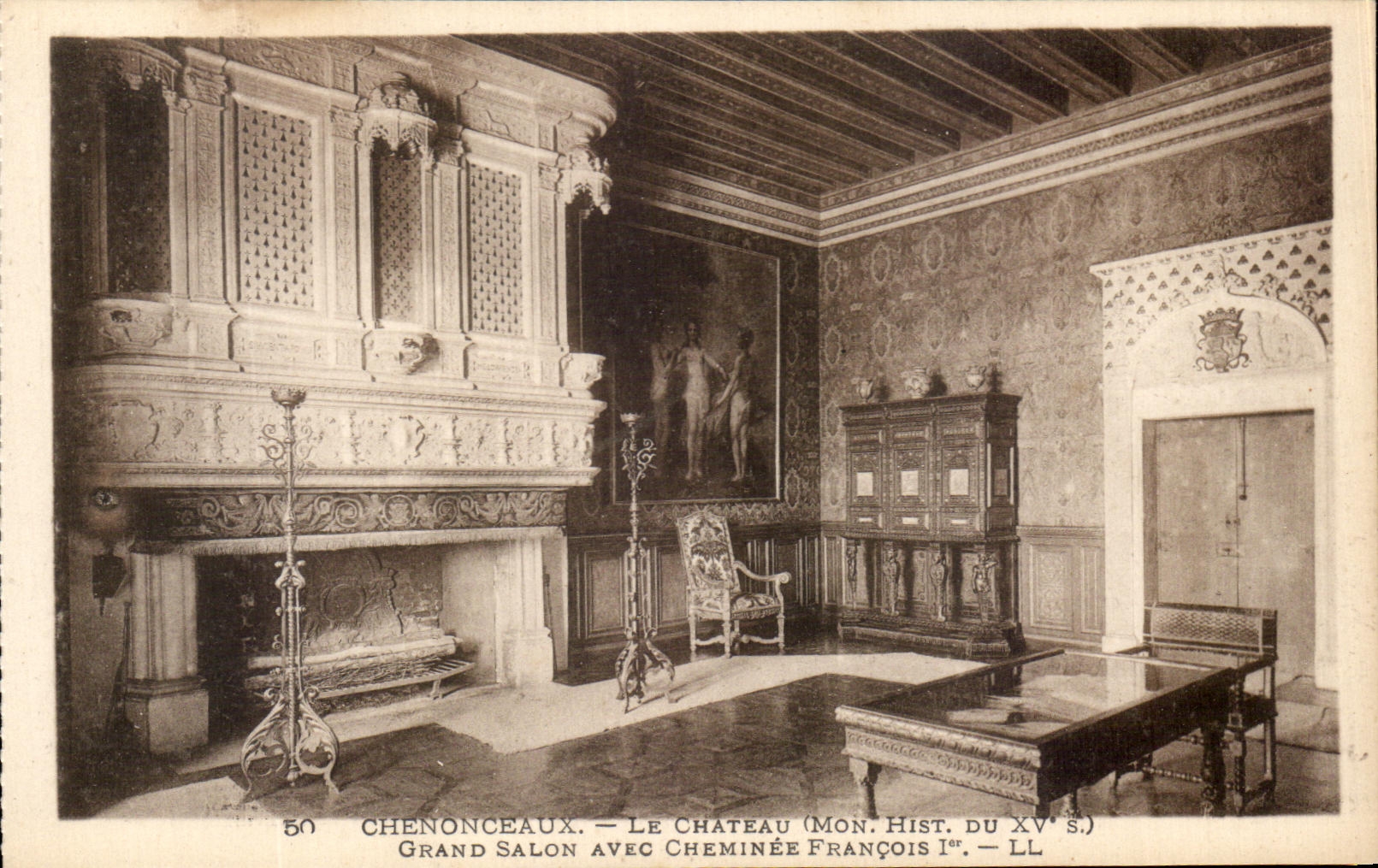 CPA Chenonceaux Le Chateau Grand salon avec Cheminee Francois 1er