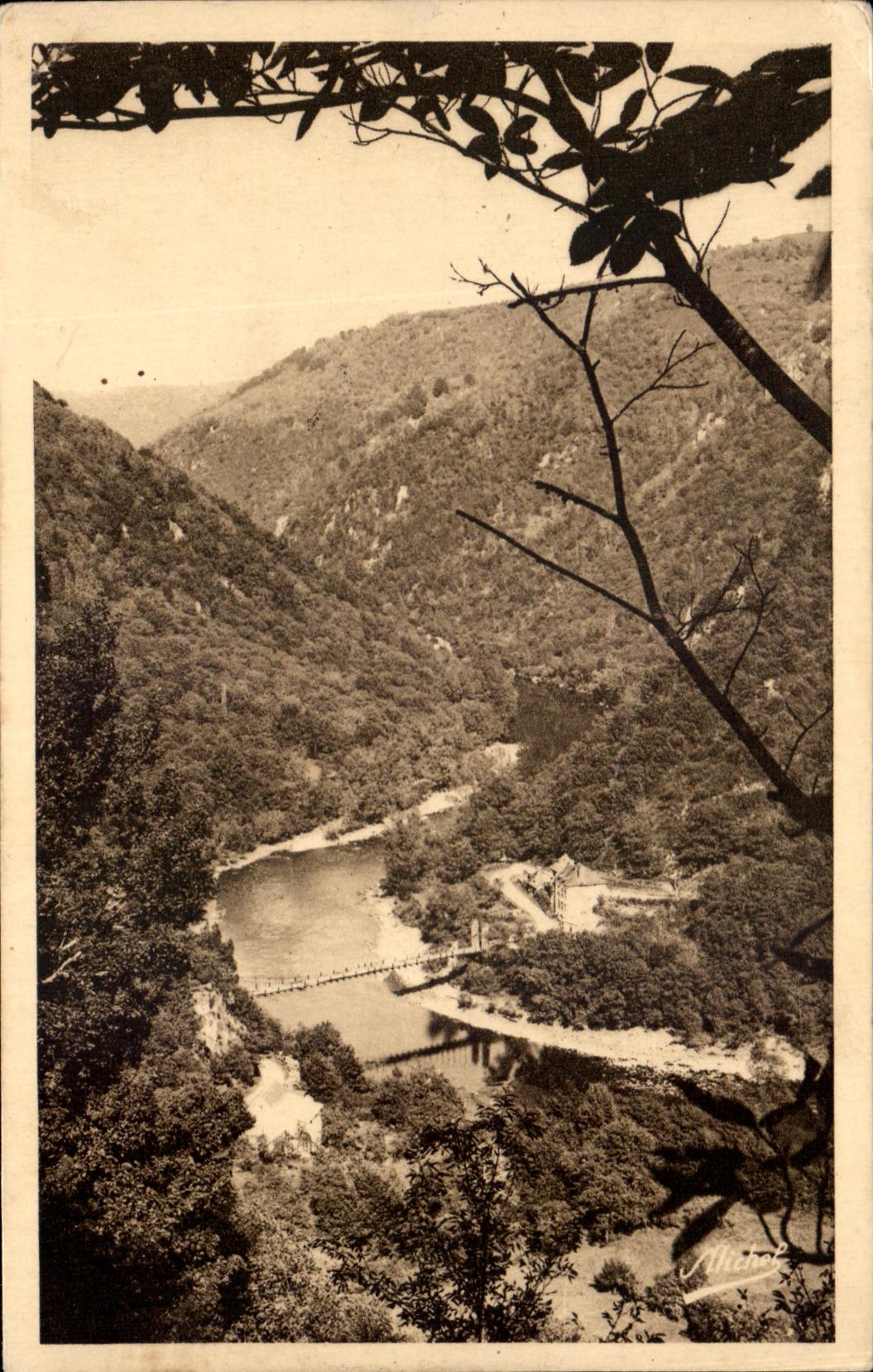 CPA St Martin La Meanne Vue Sur Le Pont d Eylac Route de Saint privat