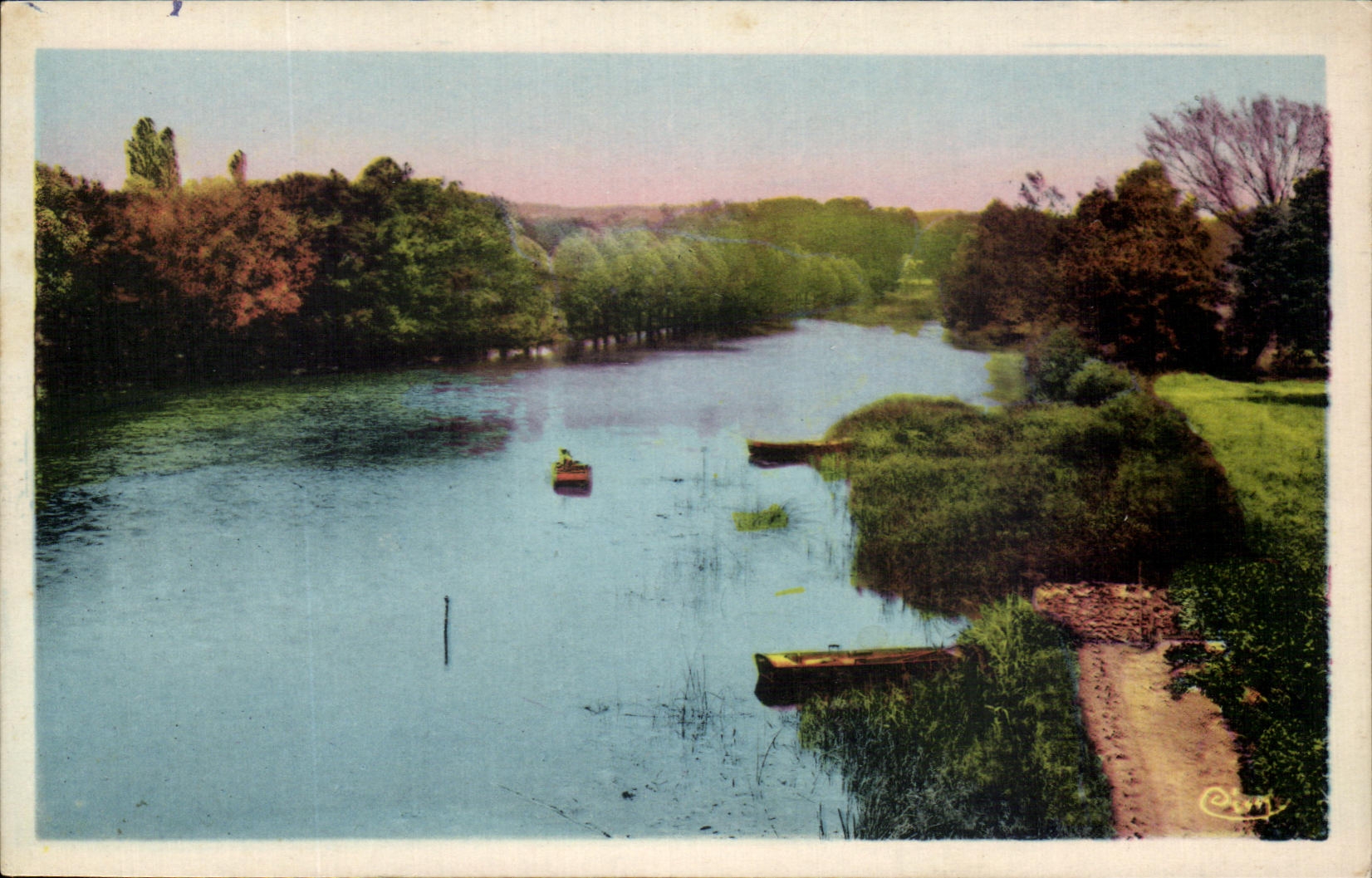 CPA Montbazon Paysage Des Bords de l Indre 