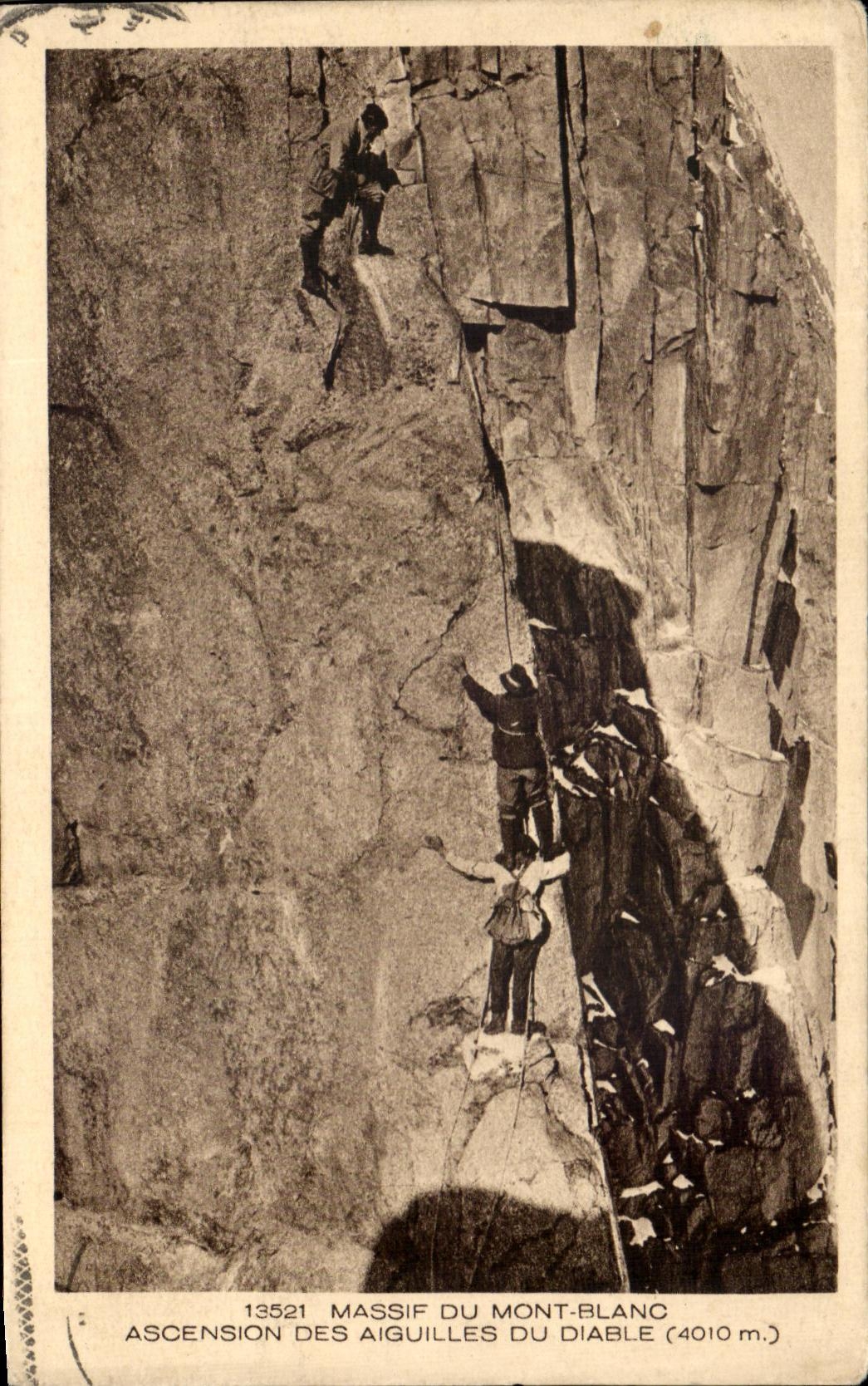 CPA Massif Du Mont Blanc Ascension Des Aiguilles Du Diable Alpinisme
