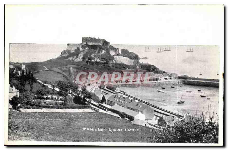 CPA Jersey St Helier Entrance To Harbour Bateau — Rückseite