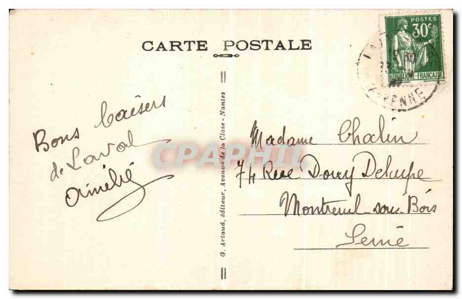 CPA Laval Chateau Salle des Gardes Charpente du 15eme — Rückseite