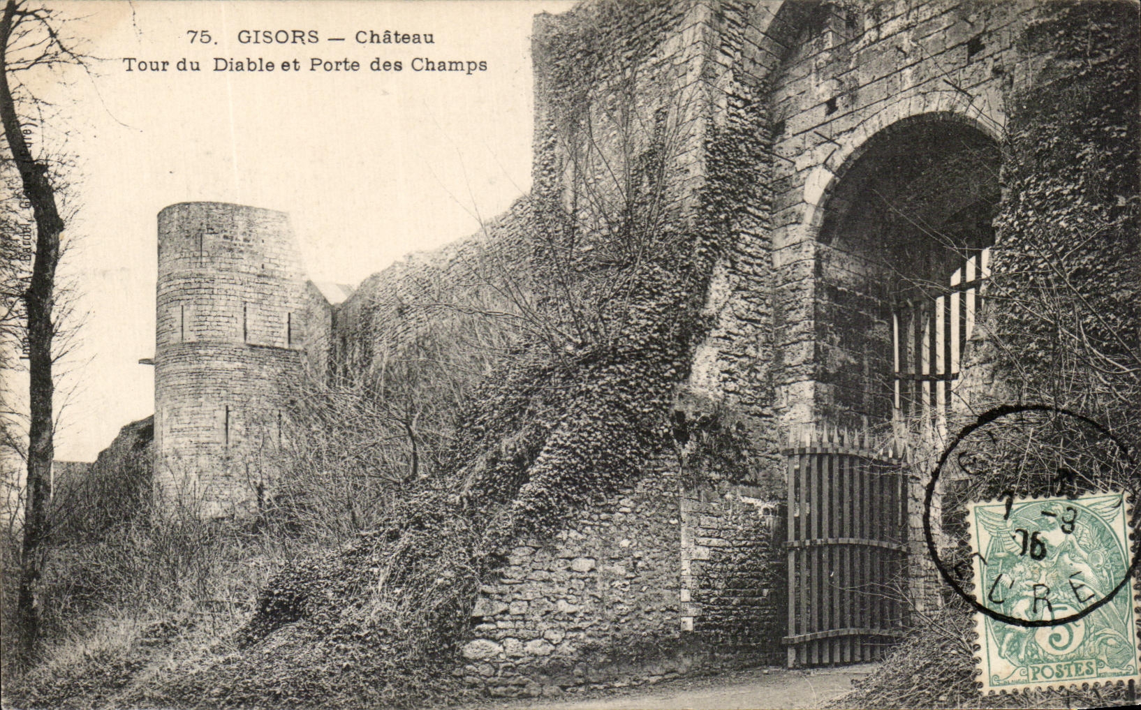 CPA Gisors Chateau Tour Du Diable et Porte des Champs
