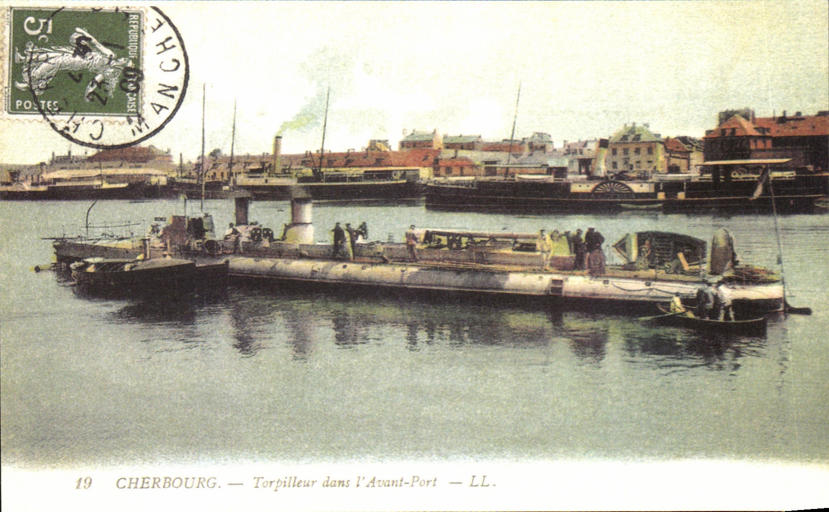 REPRO Cherbourg Torpilleur Dans l Avant Port Bateau