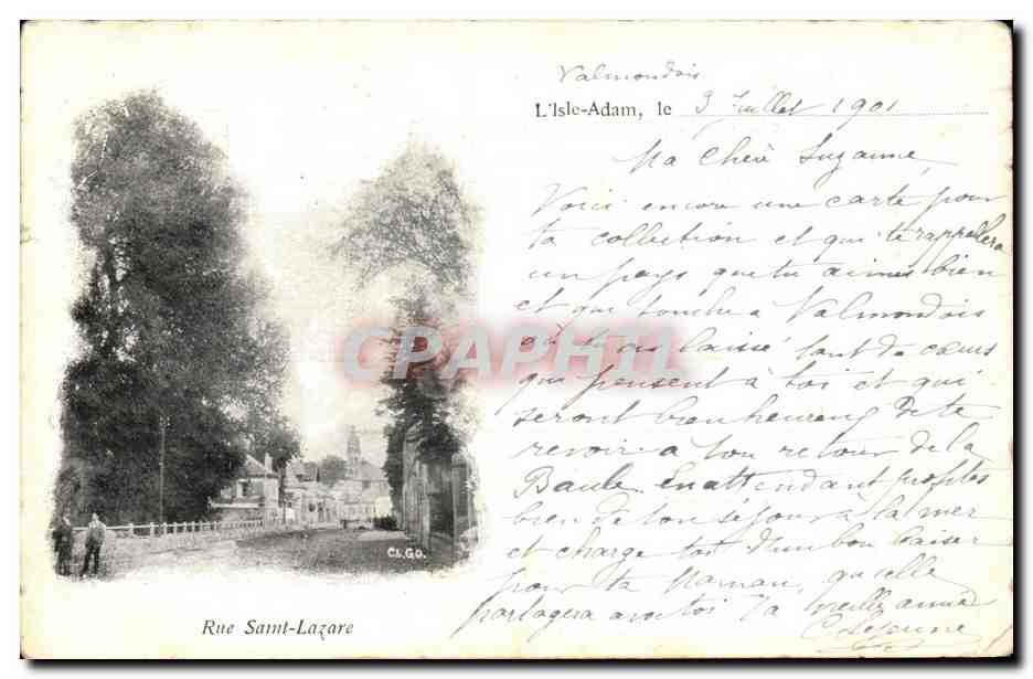 CPA Isle Adam Le Rue Saint Lazare