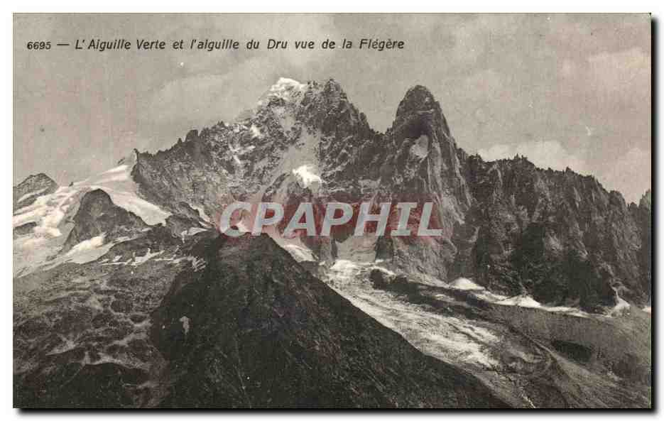 CPA L Aiguille Verte et L Aiguille du dru Vue De La Flegere