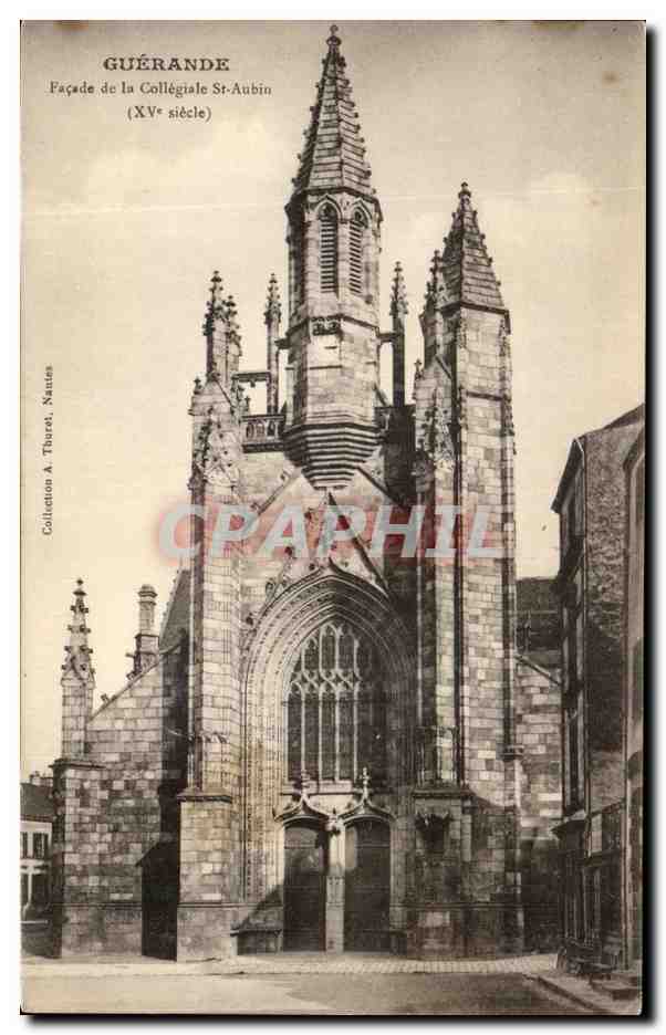 CPA Guerande Facade de La Collegiale St Aubin 
