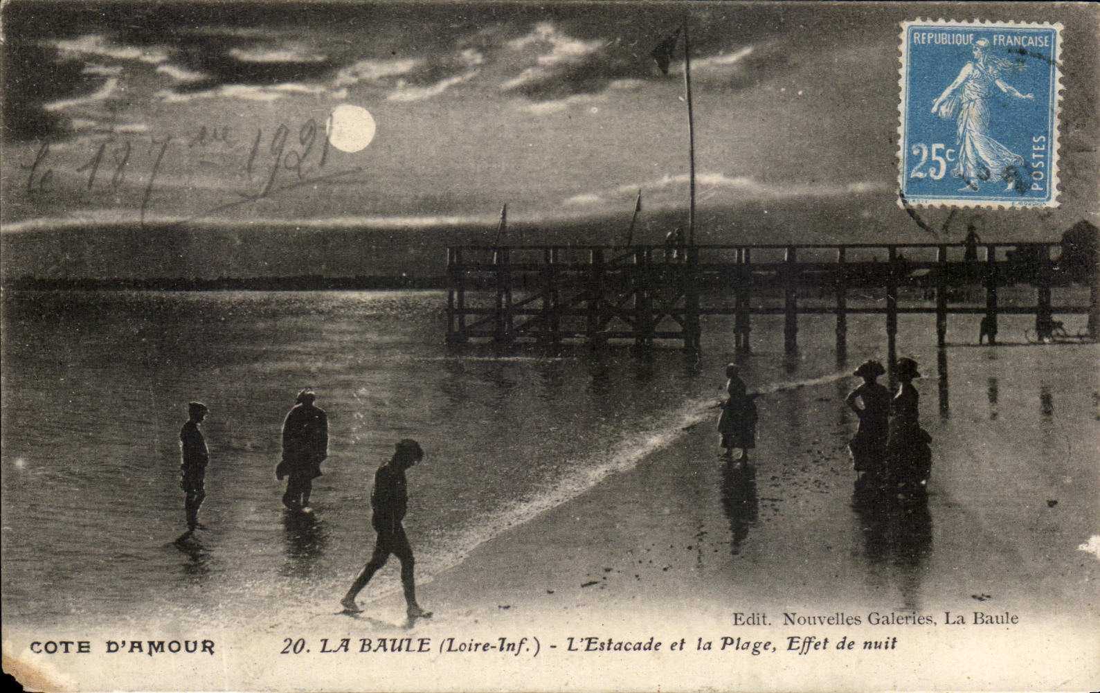 CPA La Baule L Estacade et La Plage Effet de nuit