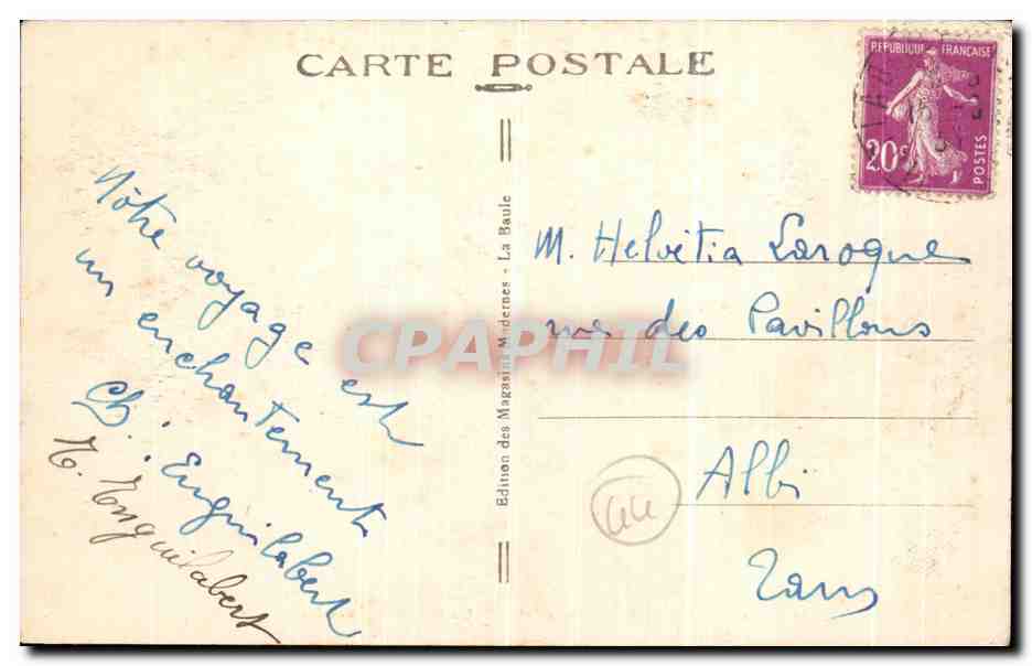 CPA La Baule Les Pains Un Coin de La Place des Palmiers  — Verso