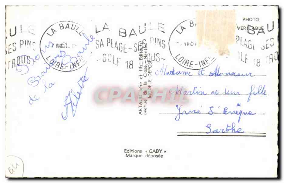 CPSM La Baule Les Pins Plage vers Pornichet Boulevard de l Ocean vers la Baule Hall des Informations Place des palmiers — Verso