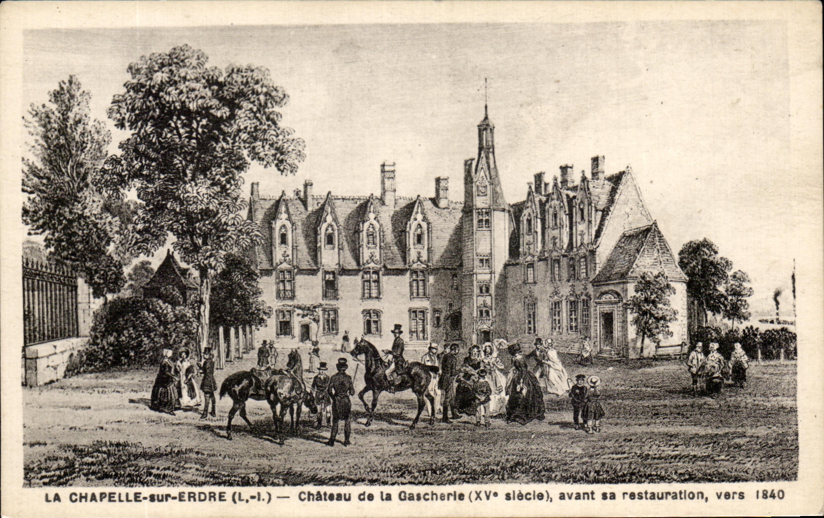 CPA La Chapelle Sur Erdre Chateau de La Gascherie avant sa restauration vers 1840