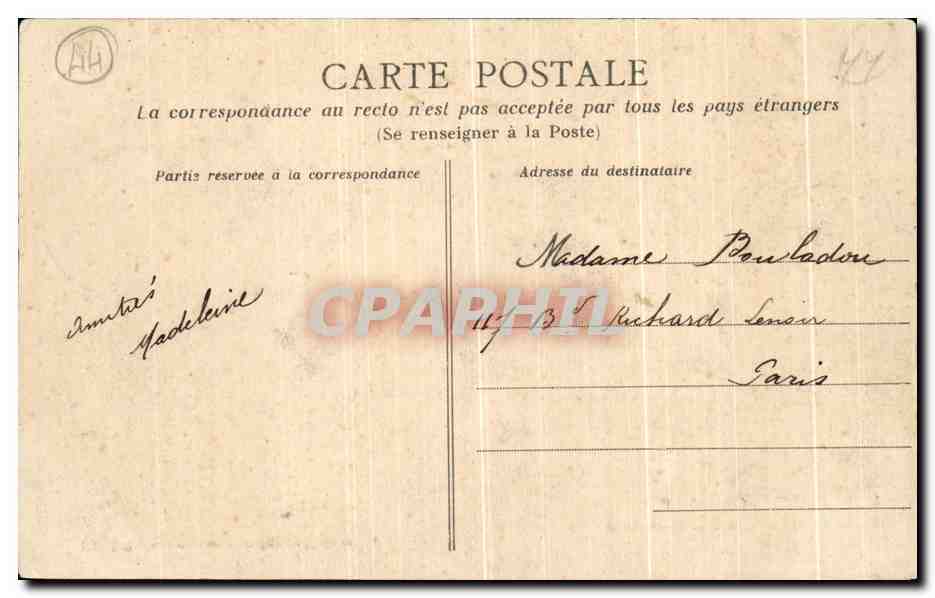 CPA Le Pouliguen Rochers au Pied de La Tour Rochereau  — Back