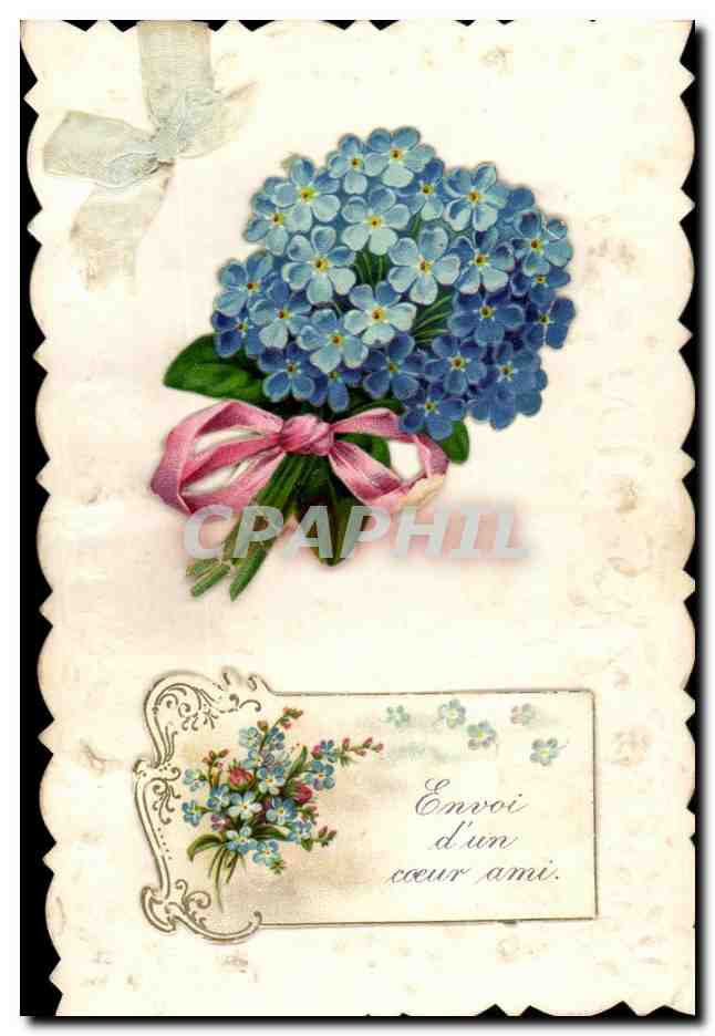 CPA Envoi D Un coeur Ami fantaisie Fleurs 