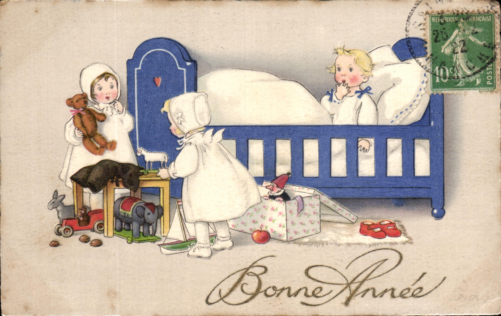 CPA Bonne Annee Enfants Elephant 