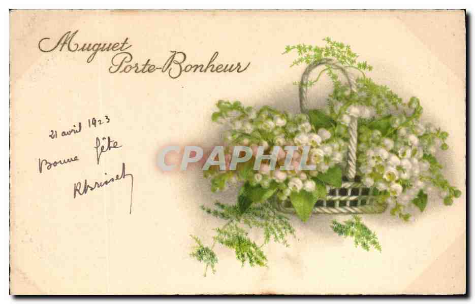CPA Muguet Porte Bonheur Fleurs 