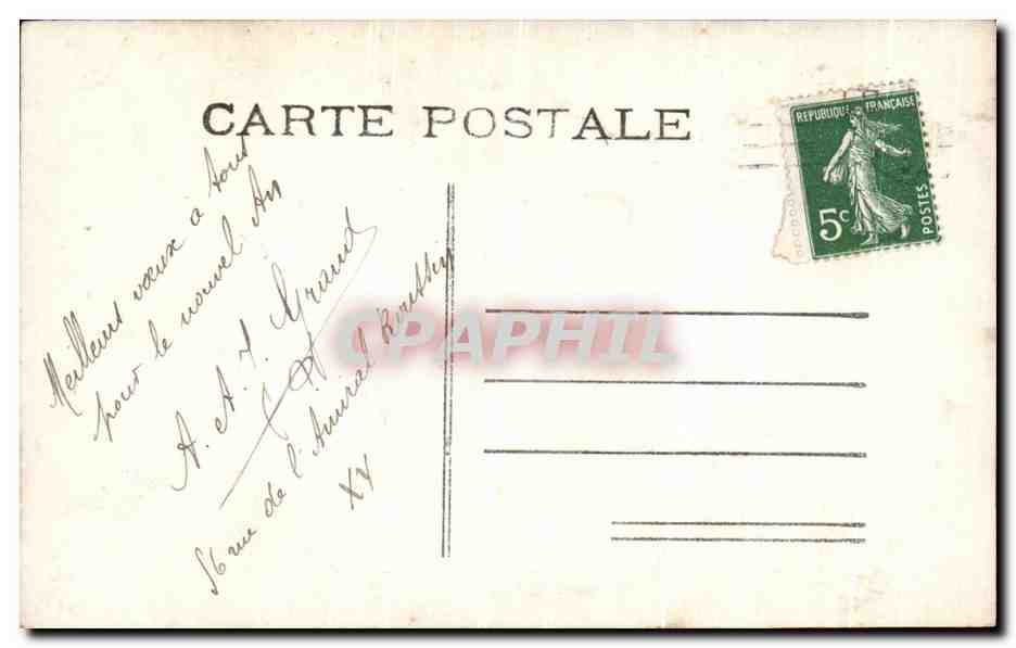 CPA Bonne Annee Enfant Boite aux lettres Calife — Verso