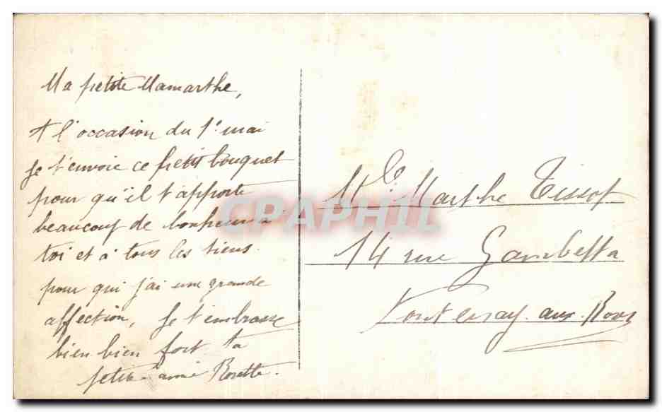 CPA Messagers De Soie Fleurs Muguet — Back