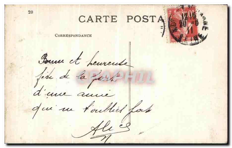 CPA Fantaisie Ste Jeanne Fleurs Rose — Rückseite