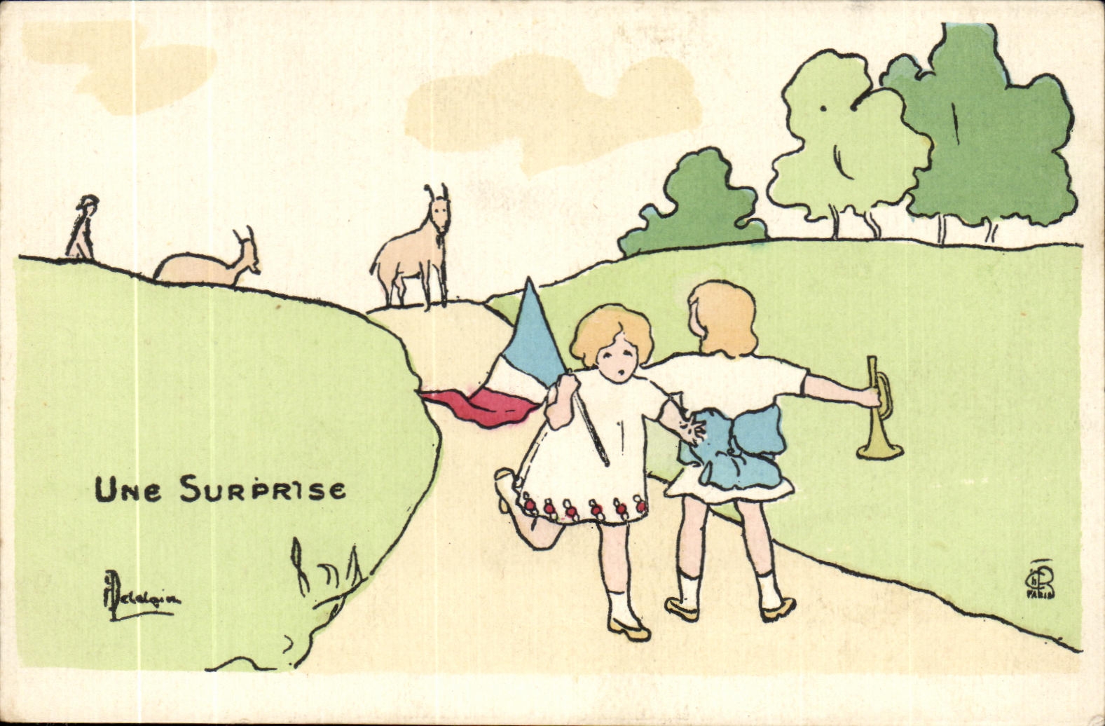 CPA Une Surprise Enfants Illustrateur