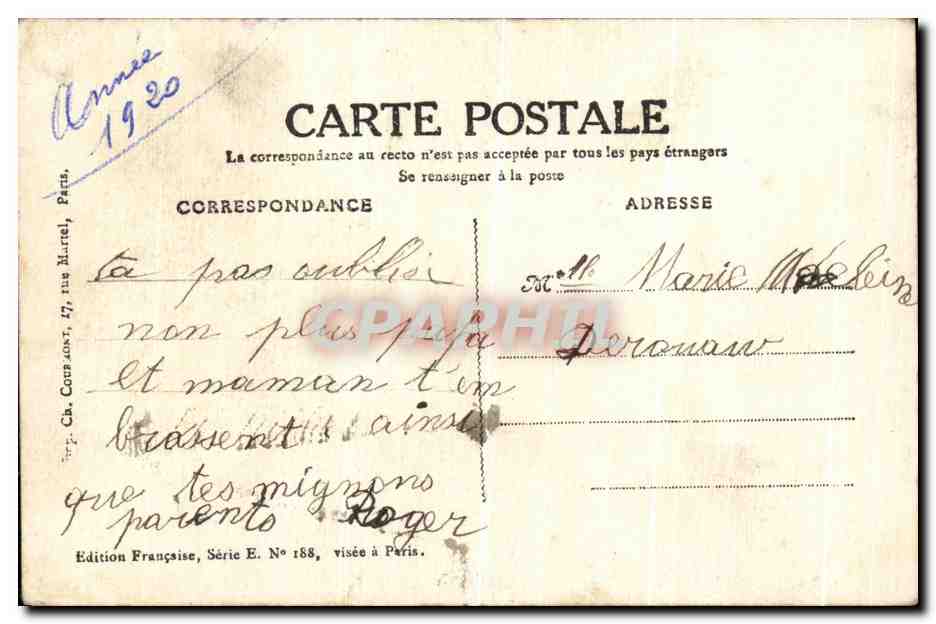 CPA Enfants Illustrateur Ex Voto  — Verso