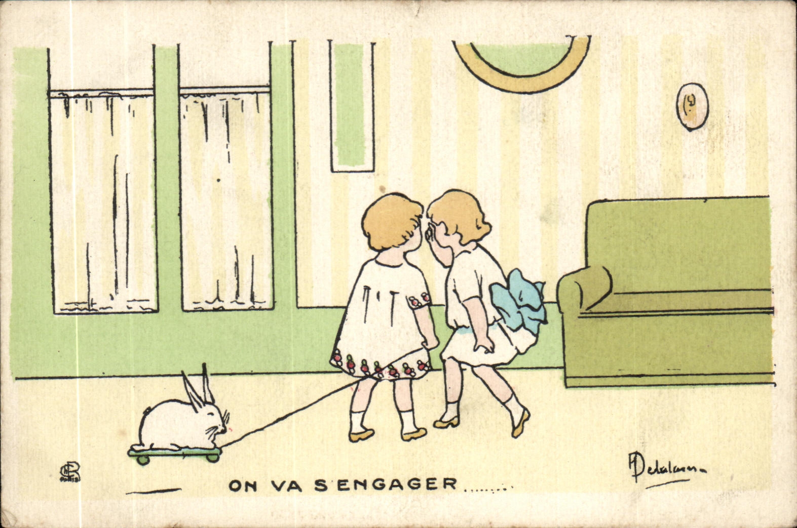 CPA On Va Sengager Enfants Illustrateur