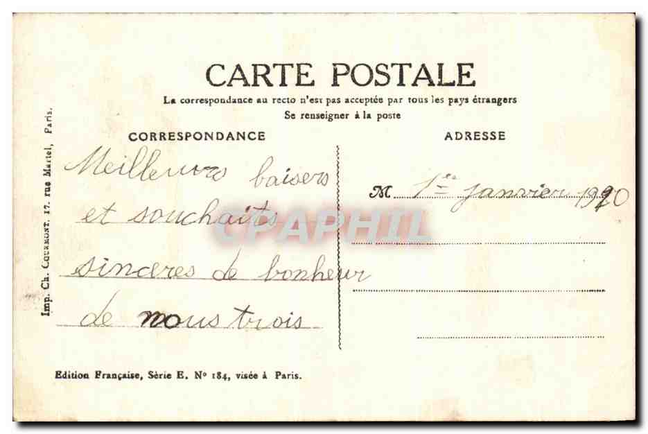 CPA dans un boyau Enfants Illustrateur — Verso