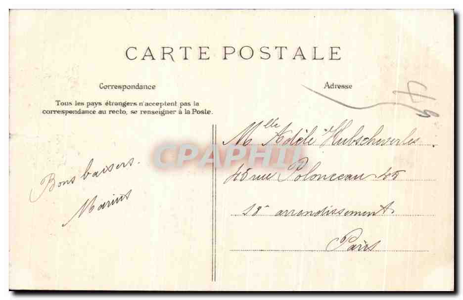 Wald von FONTAINEBLEAU — Kreuz des Calvaire — unbekannter Verlag, n° 100 — Rückseite
