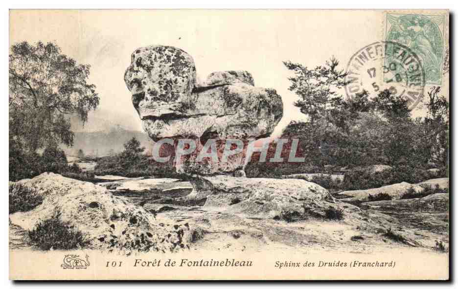 Bosque de Fontainebleau — Esfinge de los Druidas (Franchard) — editor no visible, n° de serie 101