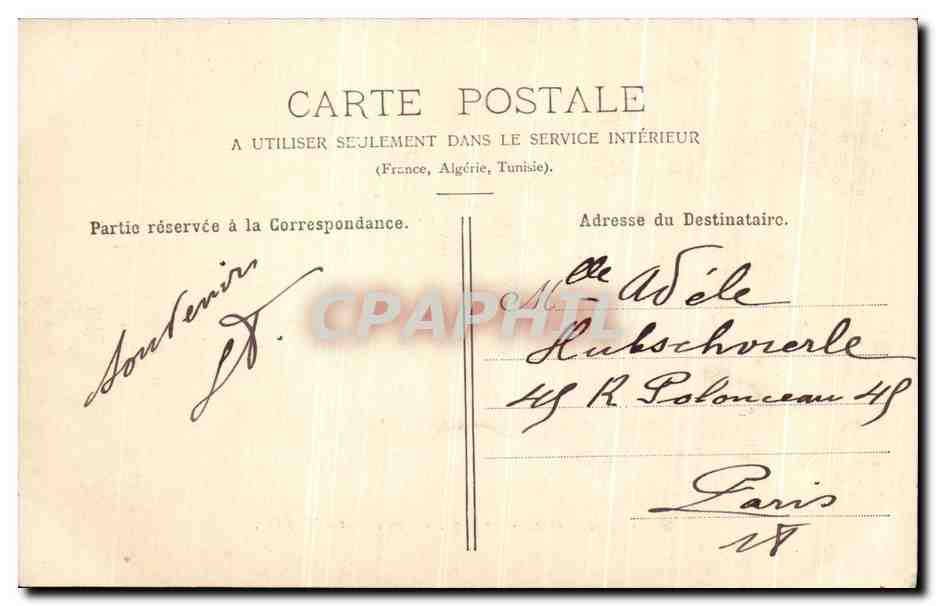 Fontainebleau-Barbizon — Calle Marie-Thérèse — Editor no identificado, n.º 56 — Reverso