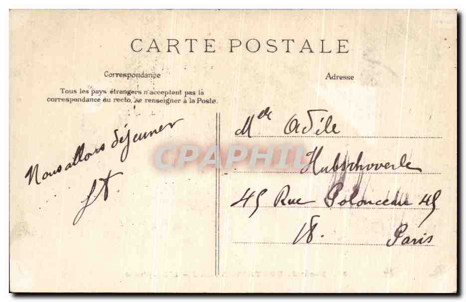 Forêt de FONTAINEBLEAU — L'Éléphant — A. SIRON Éditeur — Verso