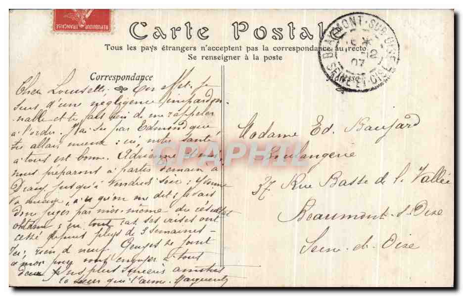 CPA Salon 1907 Le feu a la mine Thomassin — Verso